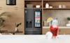 LG Instaview Fridge in a modern kitchen with a summer drink made from LG Craft Ice Feature