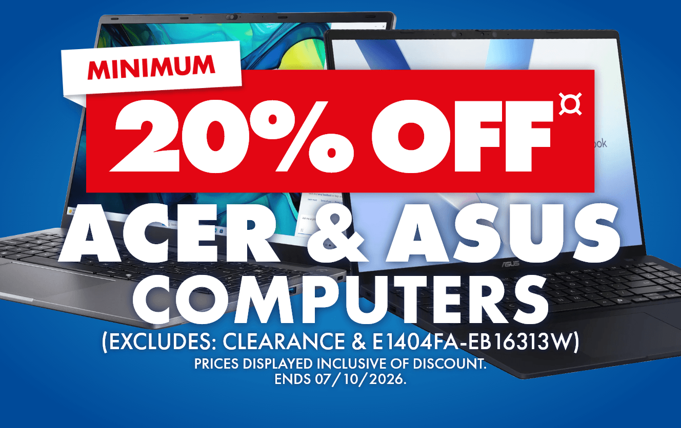 Min 20% off Acer and Asus Computers (Excludes: Clearance & E1404FA-EB16313W)
