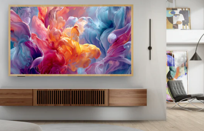 Hisense Canvas TV in Art Mode in a modern home