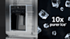 Haier's 600 Series Quad Door Refrigerator Freezer 10x purer ice.