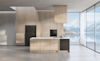 Full suite of matte black Fisher  Paykel cooking appliances featured in kitchen 