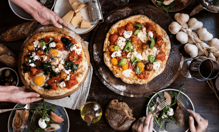 Table full of delicious warm winter food