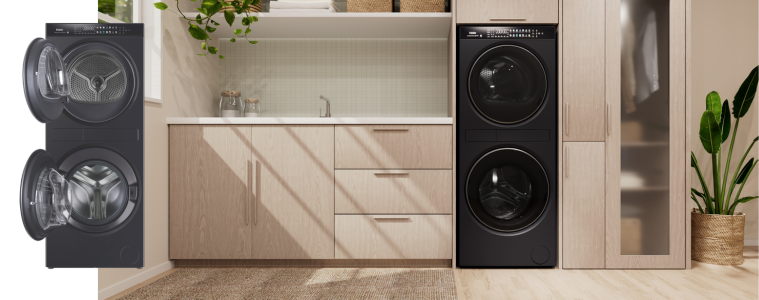 Haier Laundry Centre with open doors.