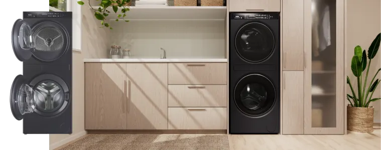 Haier Laundry Centre with open doors.