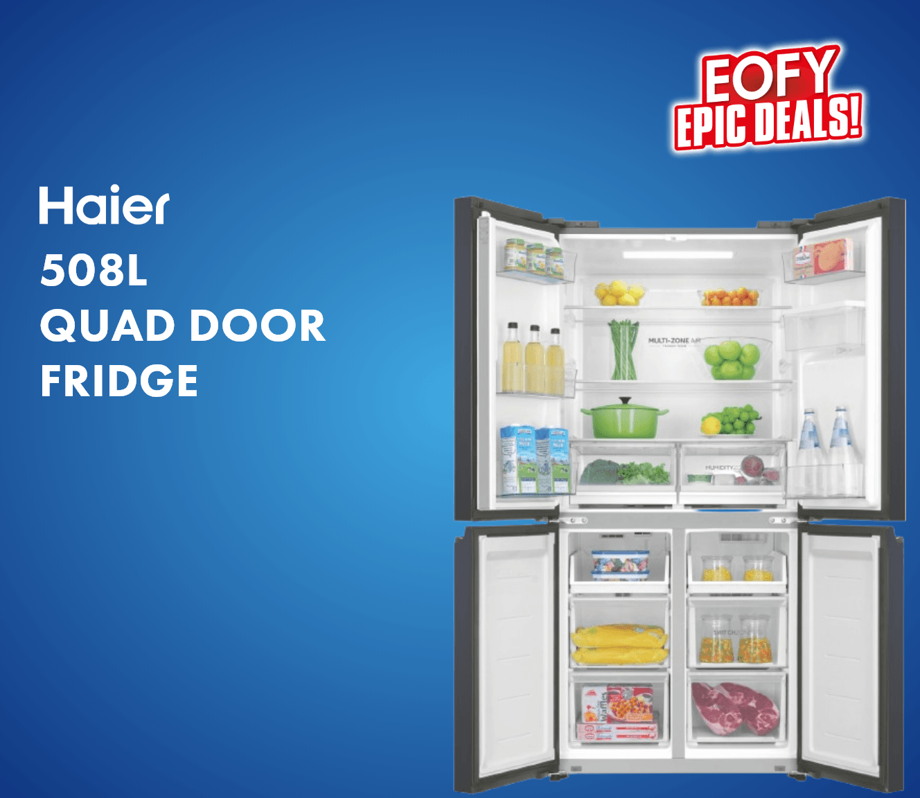 Haier 508L Quad Door Refrigerator