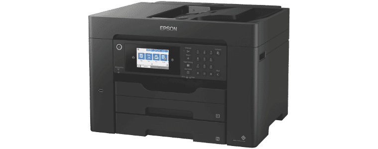 The Epson WorkForce Multifunctional Printer WF7845 prints quickly and in A3