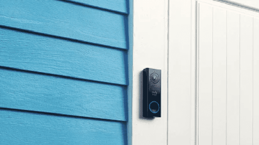 Lifestyle image of a eufy Video Doorbell mounted on the outside of a house