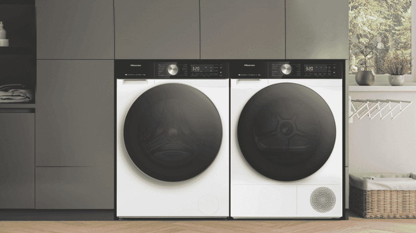 Image of Hisense washer and dryer in a laundry