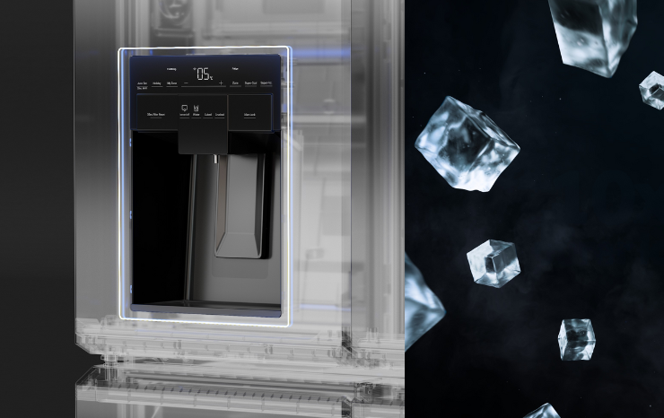 Spotlight On The Haier 601L 600 Series Quad Door Refrigerator - Pure Ice and Water 