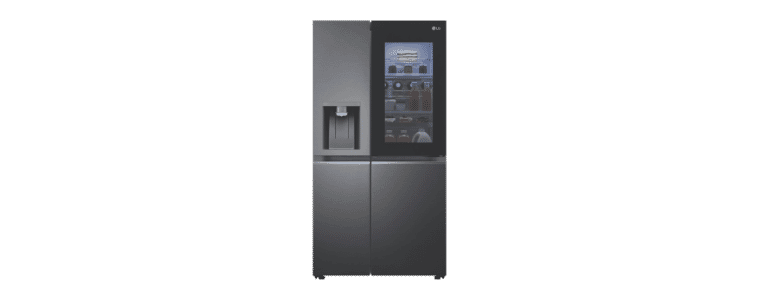 Front on view of an LG 635L InstaView SxS Refrigerator
