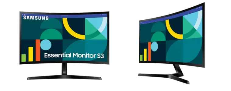 A front on image of a Samsung 24" S36GD Curved Monitor