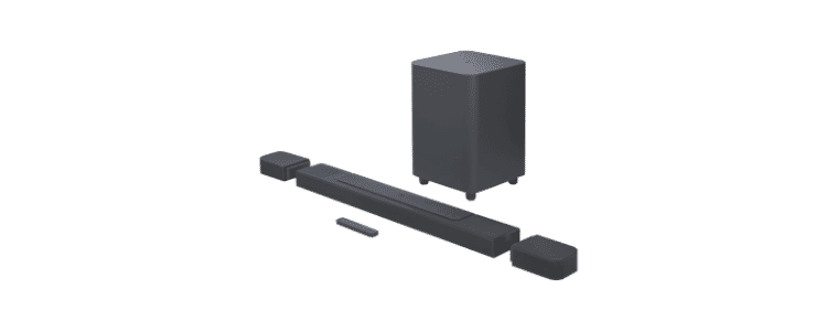 Side on angle image of a JBL Bar1000 714 880W True Atmos Soundbar