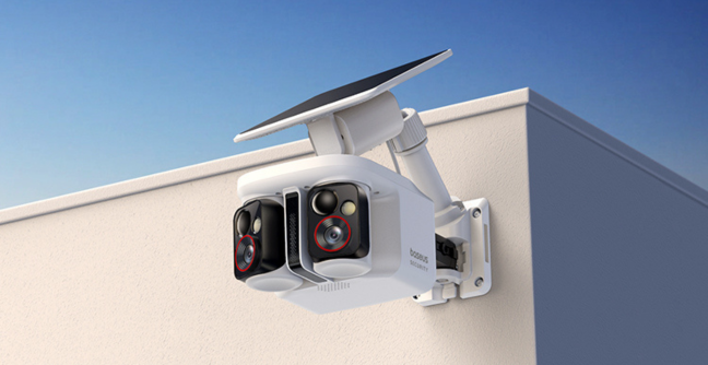 Image of the Baseus X1 Pro 3K Dual Lens Solar-Powered Security Camera outdoors