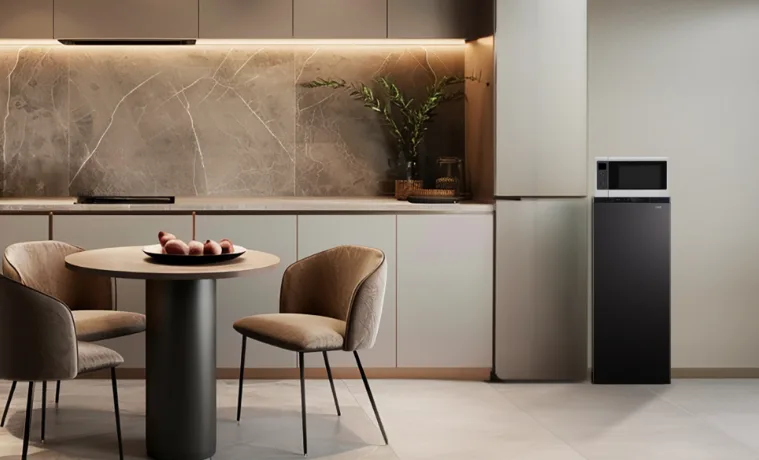 CHiQ 122L Vertical Hybrid Freezer in a modern kitchen