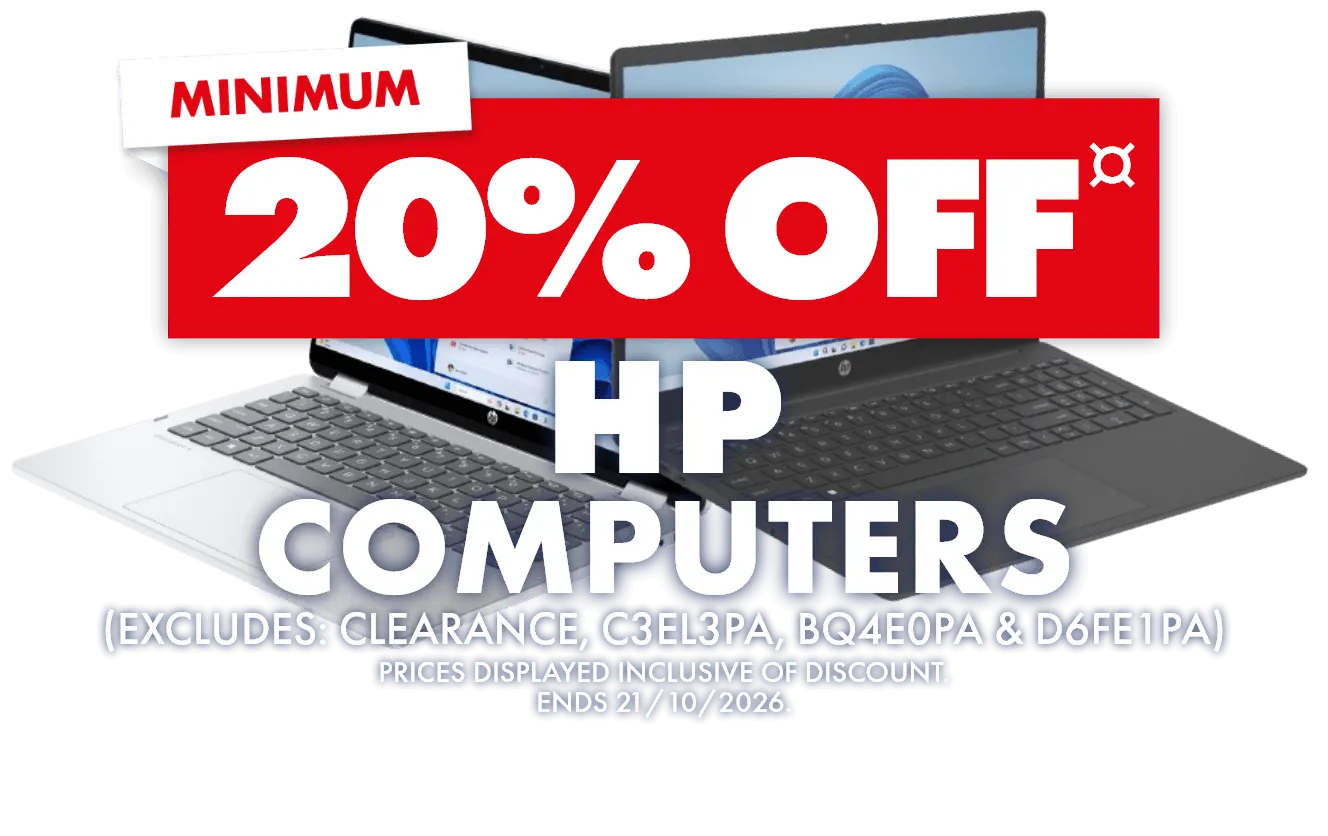 Minimum 20% off HP Computers (Excludes Clearance, C3EL3PA, BQ4E0PA & D6FE1PA)