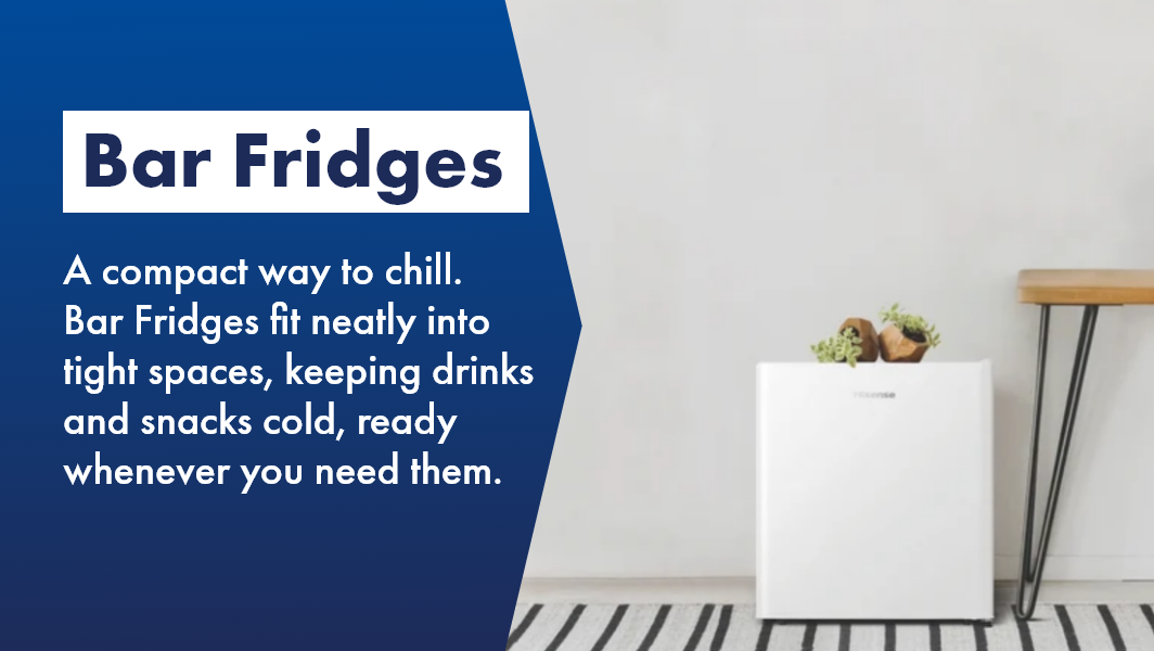 Small white bar fridge in office, the perfect fridge solution for small spaces. Shop them now at The Good Guys. 