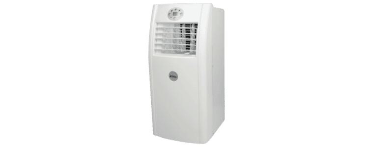 Side on angle image of an Omega Altise 26kW Portable Air Conditioner