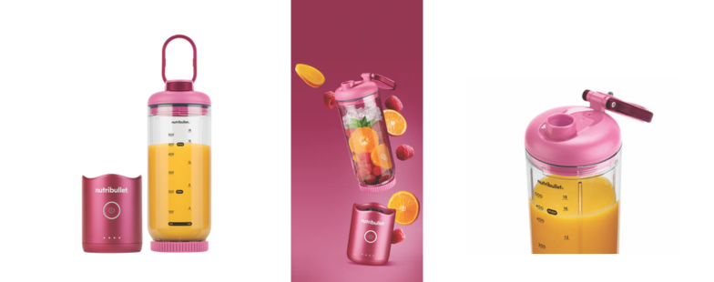 Front on image of a NUTRIBULLET Flex Portable Blender Ruby Red