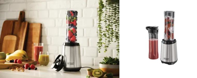 Front on image of a Russell Hobbs Mix and Go Classic Stainless Steel