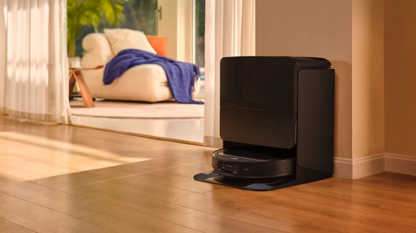Roborock robot vacuum in modern living room