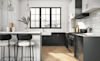 A modern kitchen showcasing the effective use of small kitchen appliances and decorations