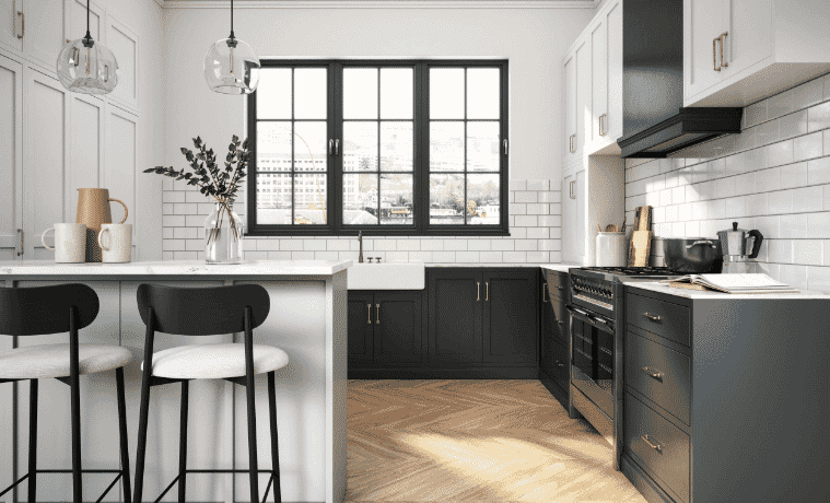 A modern kitchen showcasing the effective use of small kitchen appliances and decorations