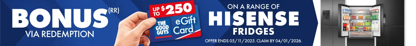 Bonus TGG eGift Card on this Hisense Refrigerato