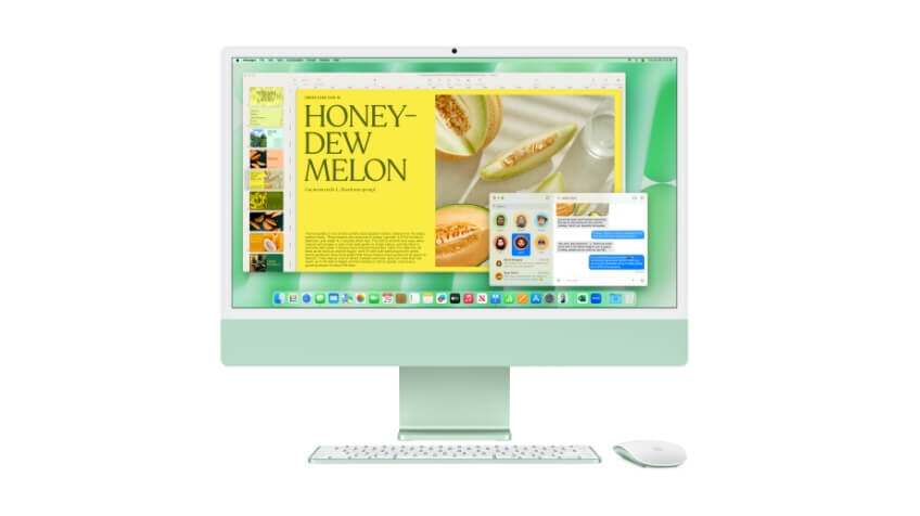Close up of new Apple iMac Desktop