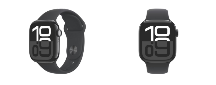 Product image of the Apple Watch Series 10 GPS 42mm Jet Black Aluminium - Black Sport Band - S/M