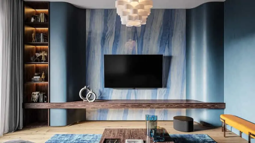 LOEWEs Bild V TV featured in a stylish blue room  The Good Guys