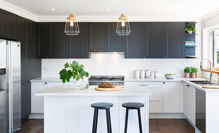 Modern open kitchen with lots of storage