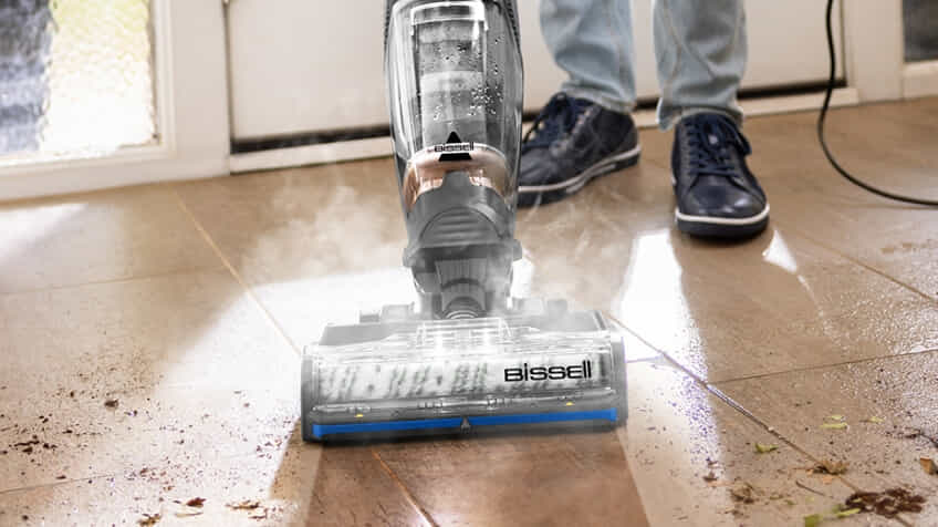 Bissell steam cleaner cleans wood floor