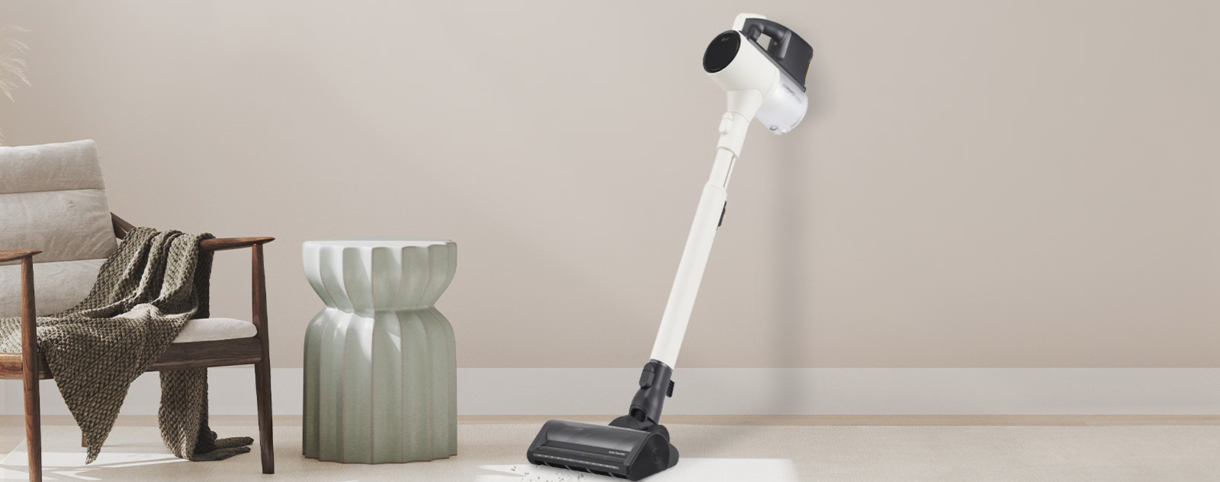 LG vacuum in modern living room