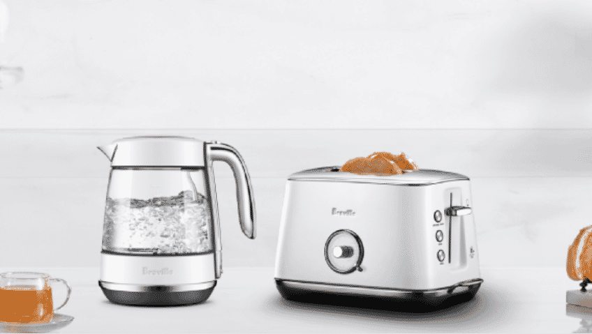The Breville Smart Crystal Glass Kettle and matching toaster