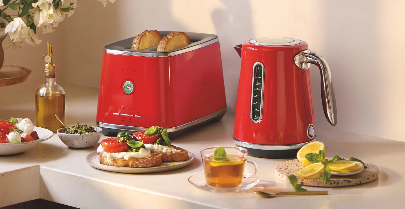 The Breville Pomodoro Rosso Kettle and matching toaster