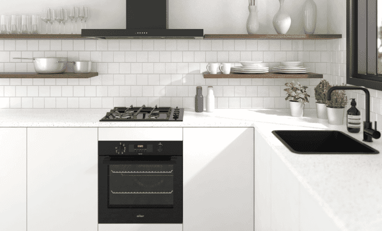A beautiful modern kitchen including a new Chef oven cooktop and rangehood