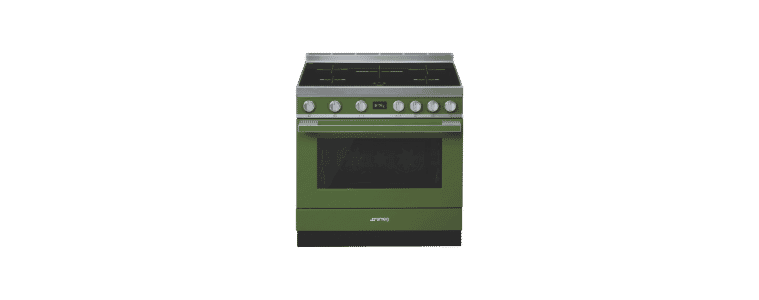 product image of the Smeg Portofino 90cm Induction Upright Cooker Olive Green
