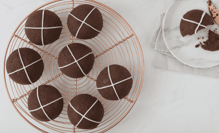 Flourless Chocolate Hot Cross Buns