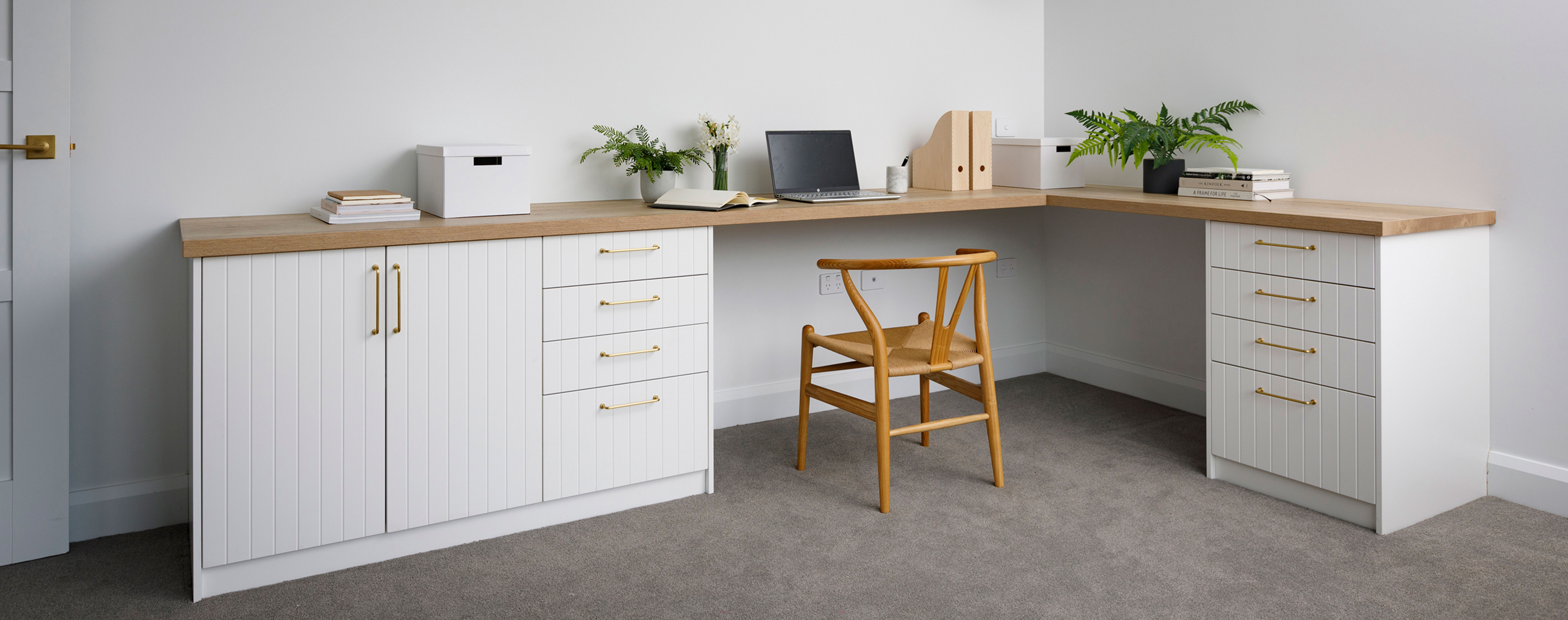 A large minimaliststyled home office