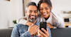Couple on their new phone