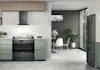 Bright open plan modern home with a stainless steel freestanding oven