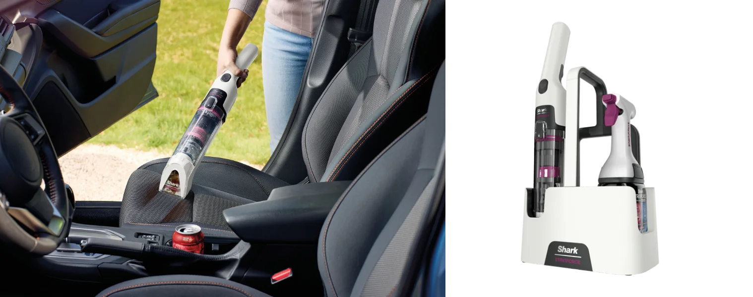 Shark StainForce Portable Spot & Stain Cleaner cleaning car interior