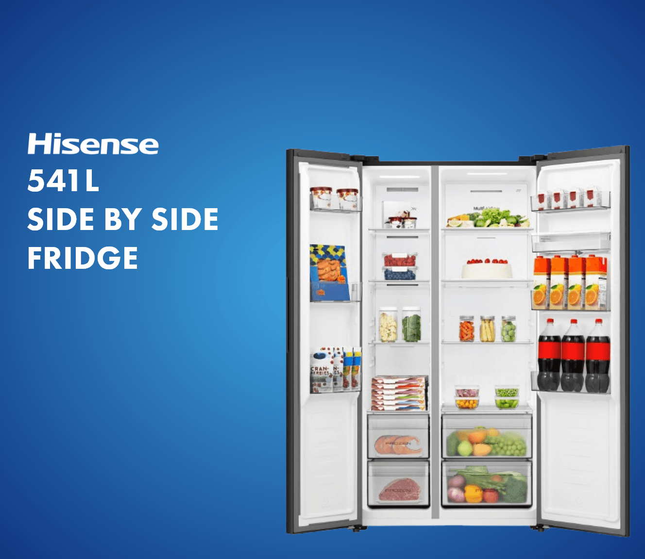 Hisense 541L Side by Side Refrigerator