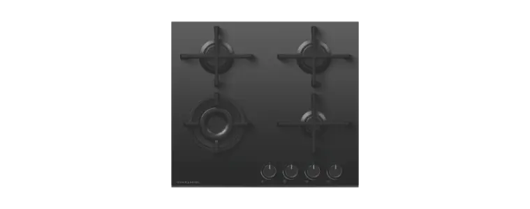 Close up of Fisher and Paykel Gas Cooktop.