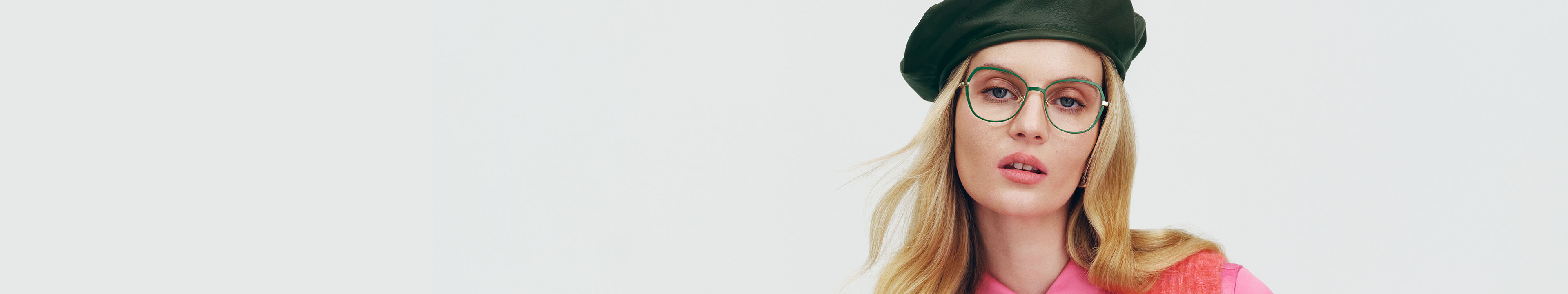 Young lady wears retro glasses