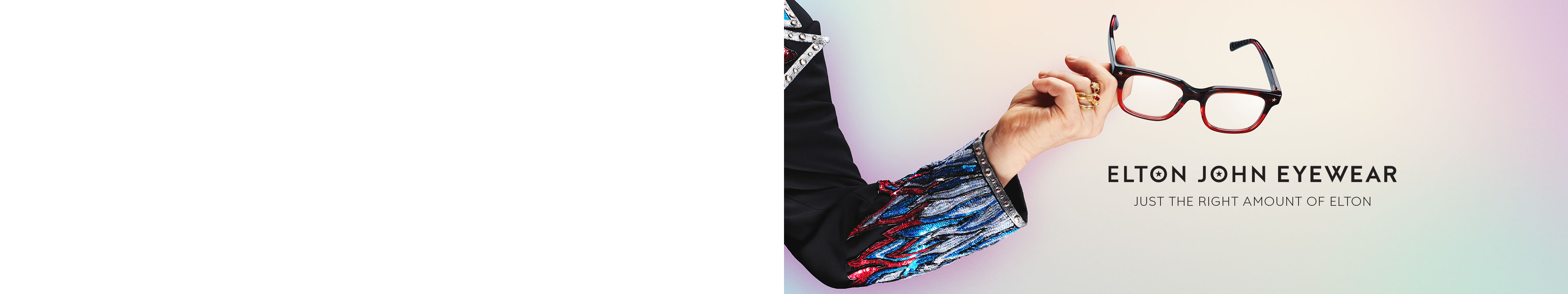 Elton John Eyewear - hand and arm holding glasses