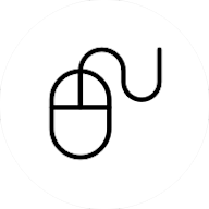 An illustrated icon of a computer mouse