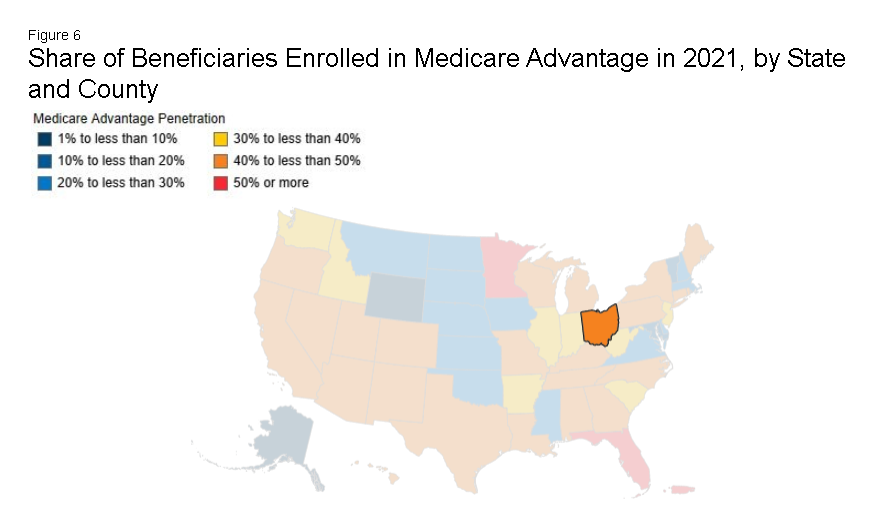 Source of Beneficiaries Enrolled in Medicare Advantage in 2021, by State and County