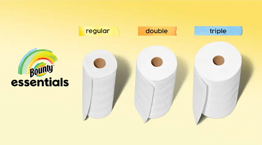 Comparison chart showing our roll sizes, from smallest to largest