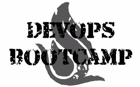 The Liatrio logomark with grunge text overlayed that says "DevOps Bootcamp"